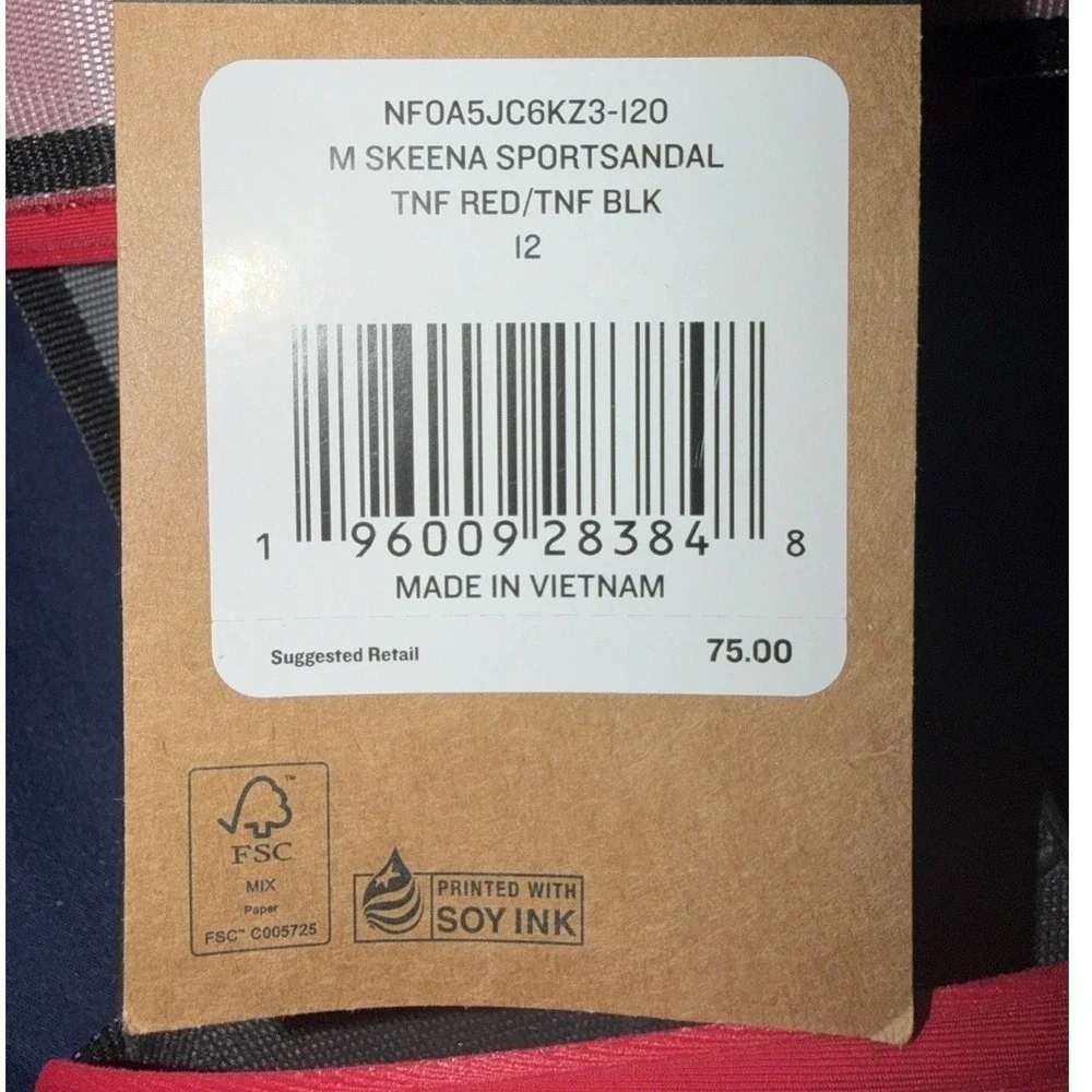 The North Face Men's‎ M Skeena Sport Sandal  TNF Red/Black Size 12 New
